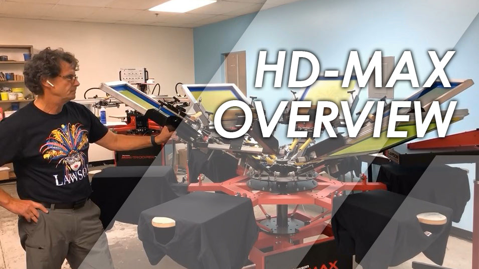 YouTube Video Thumbnail of HD Max Screen Printing Press Overview