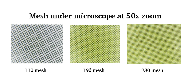 screen print mesh at 50x magnification