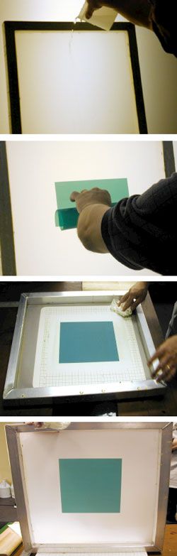 Applying the screen printing capillary film