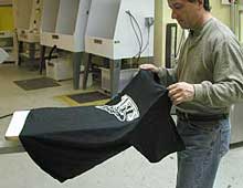 Uload the t-shirt from the platen