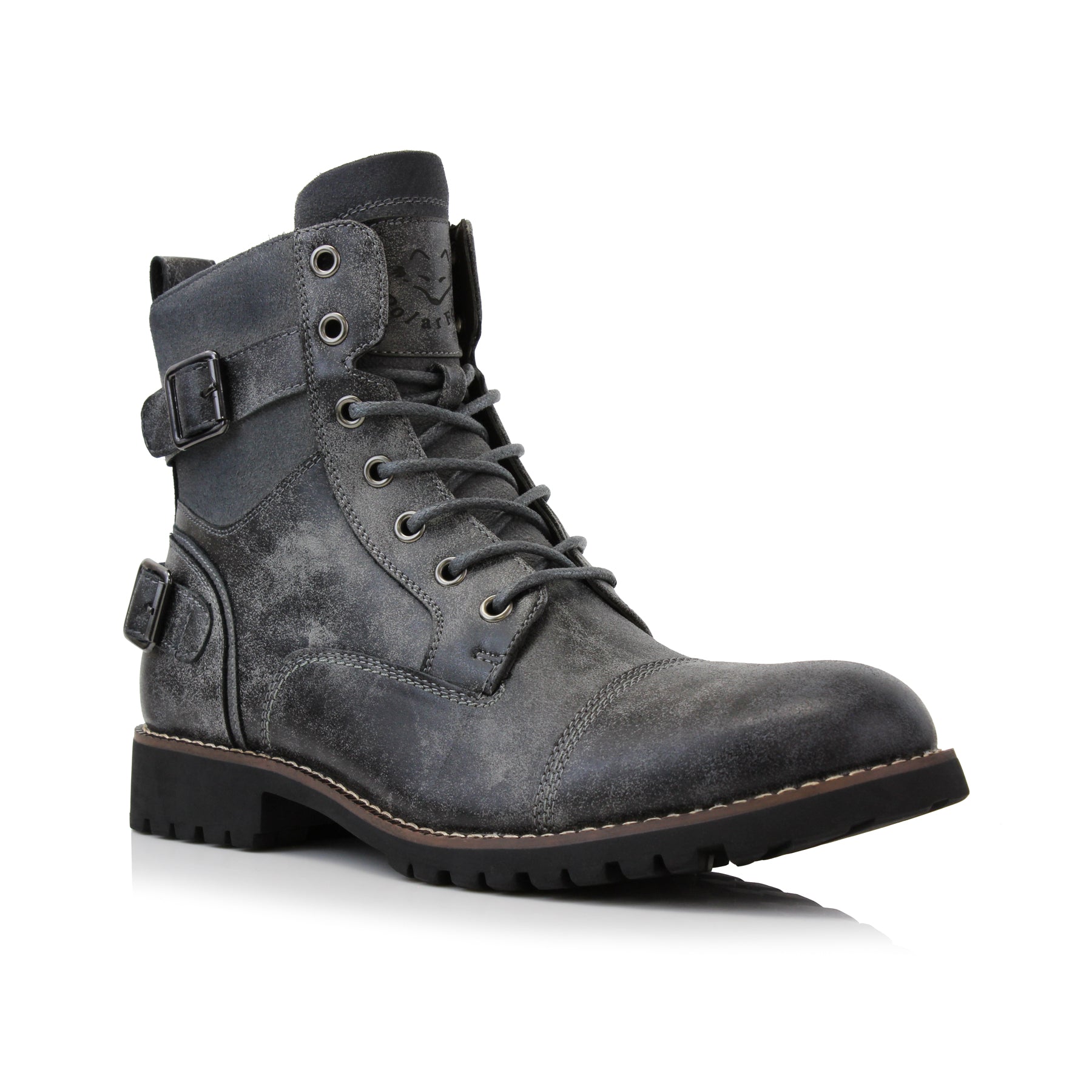 Textured Motorcycle Boots | Christopher | Polar Fox Mid Top Style Shoe