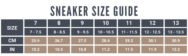 Sneaker Size Chart