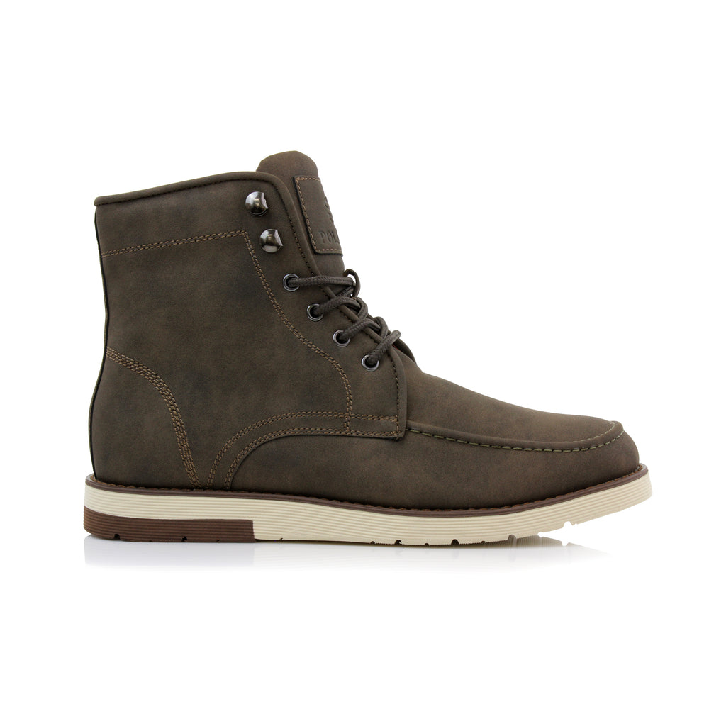 Men's Moc Toe High-Top Boots | BRIXTON in Cigar | Conal Footwear ...