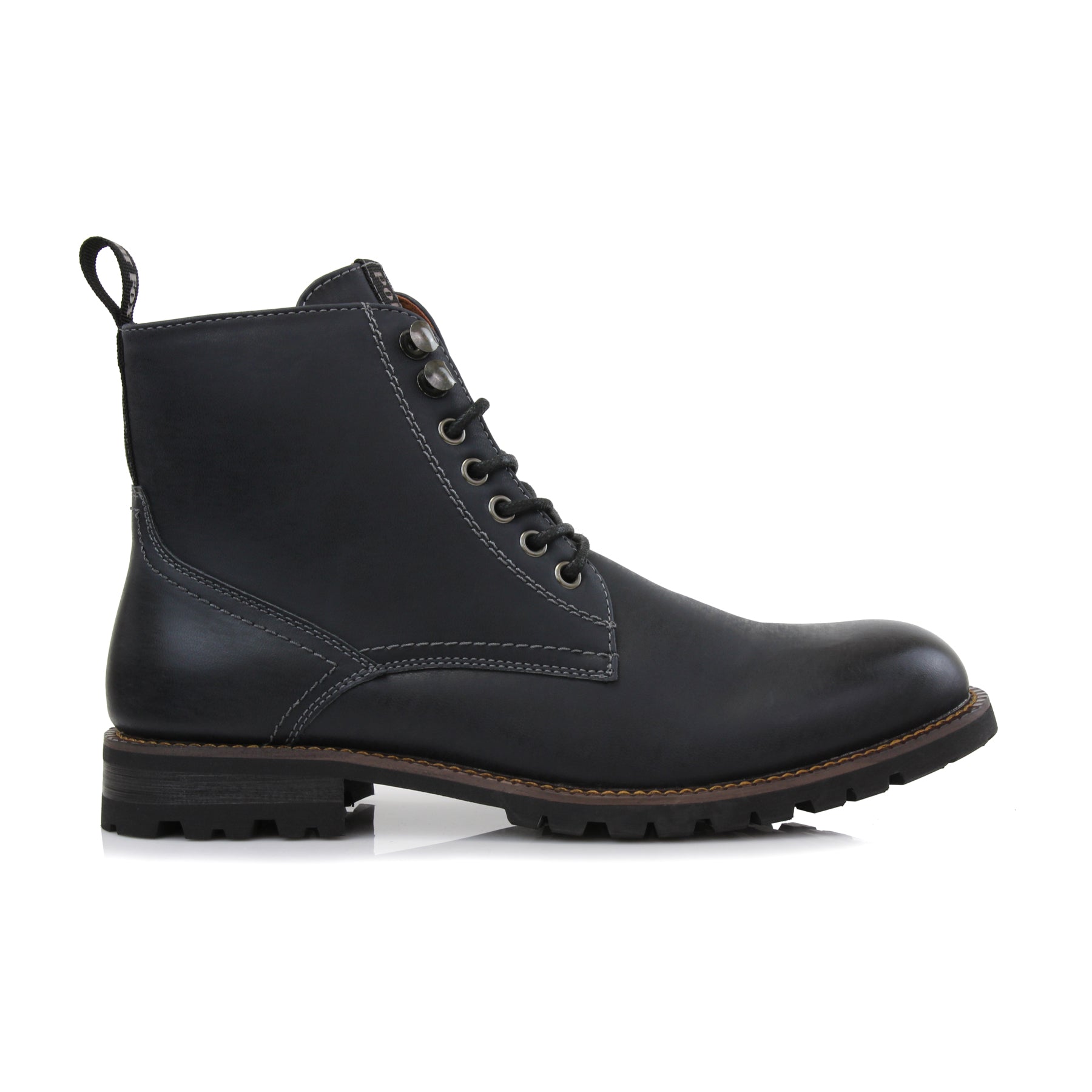 Grained Black Faux Leather Boots With Zipper Closure | Polar Fox 
