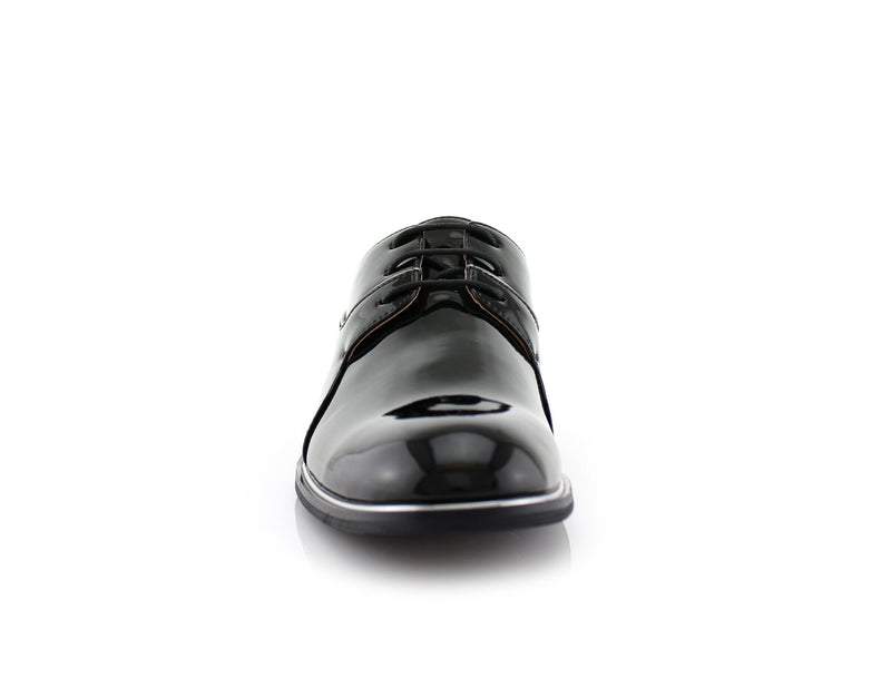 black patent work shoes