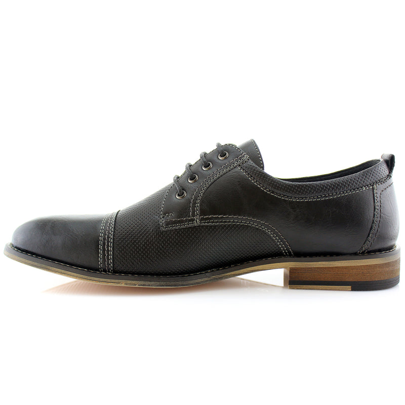 Casual Derby Man Shoes | Felix | Cap Toe Perforated Work Shoe – CONAL ...