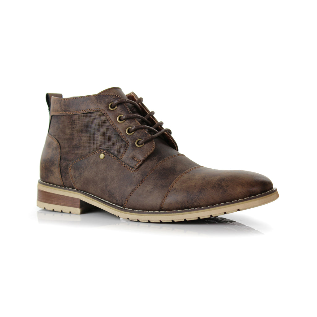 Mid-Top Zipper Boots | Blaine, Brown | Original Designer Men's Shoes ...