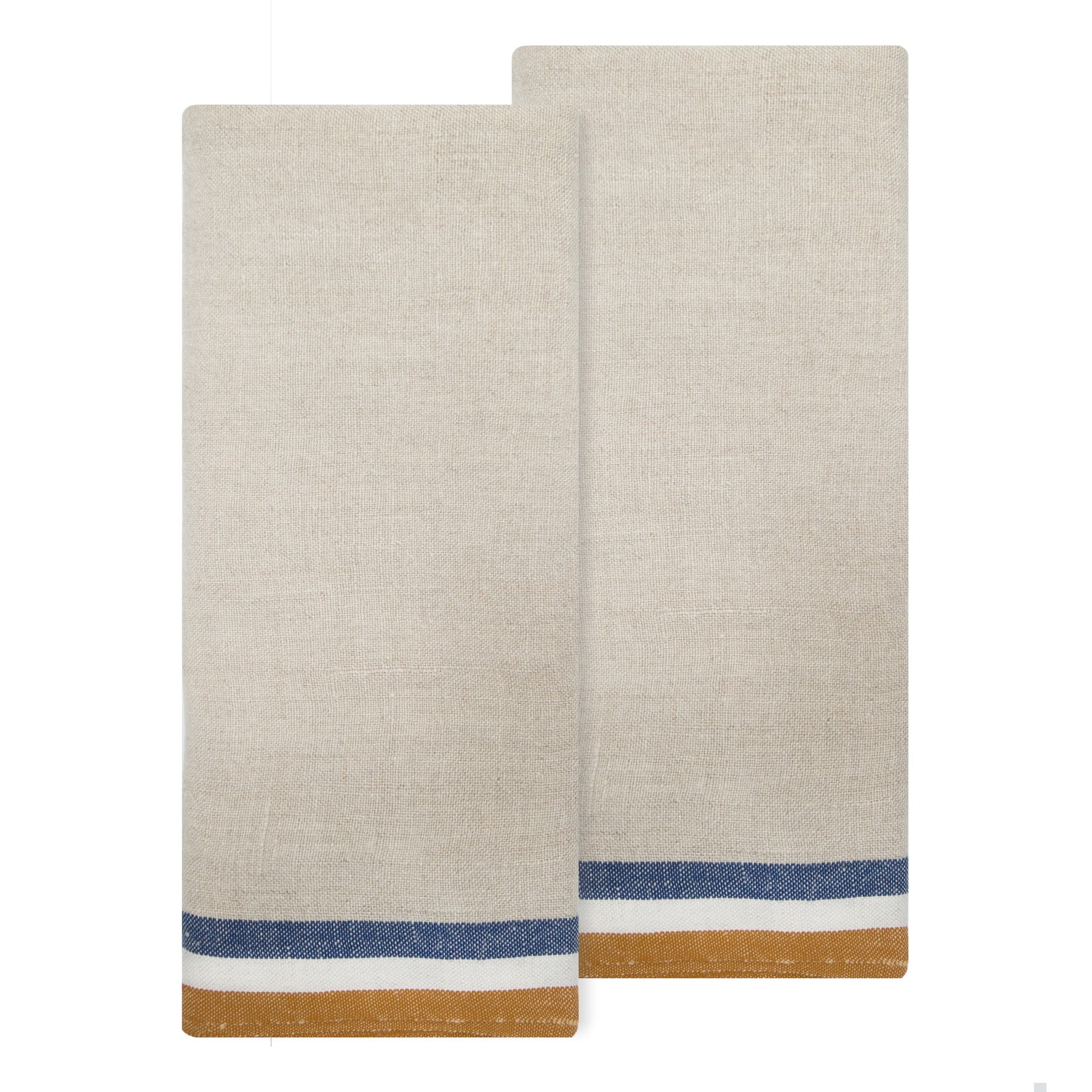 Japanese Linen Kitchen Towel, Grey Thin White Stripe