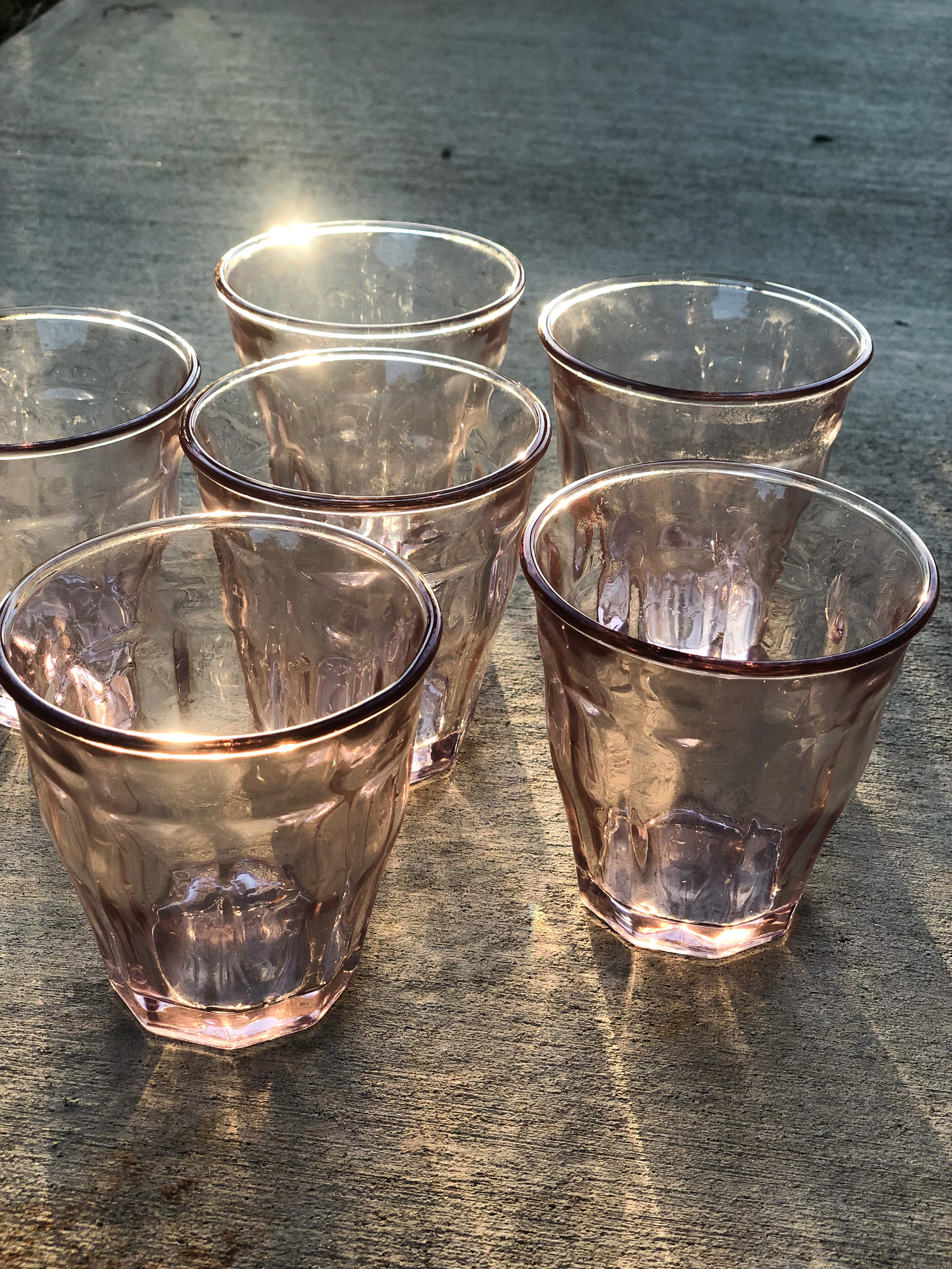 Bistro Glass Pink 8 oz- Set of 6