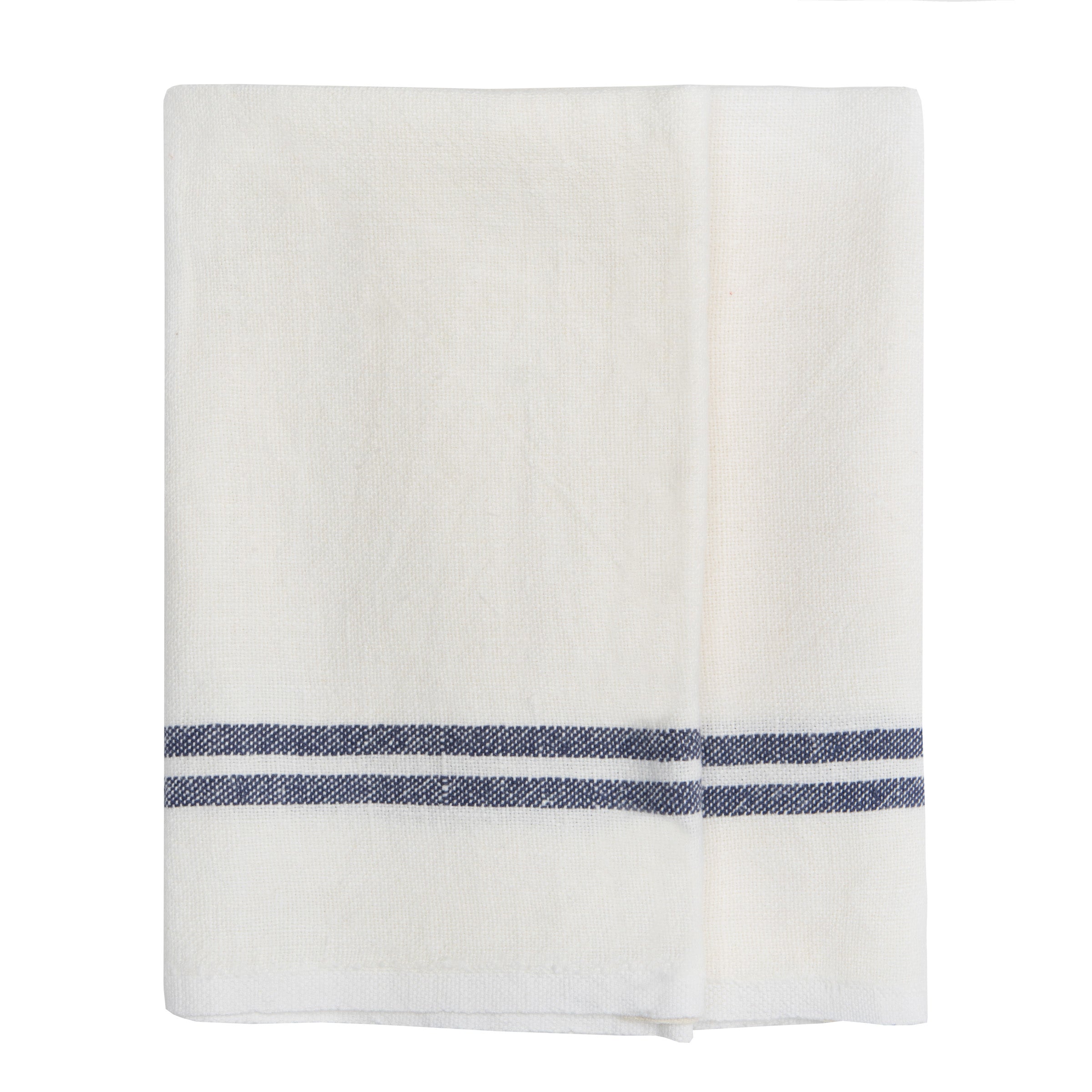 Linen Kitchen Towels Set of 2. Cream White/greyish Blue. Hand 