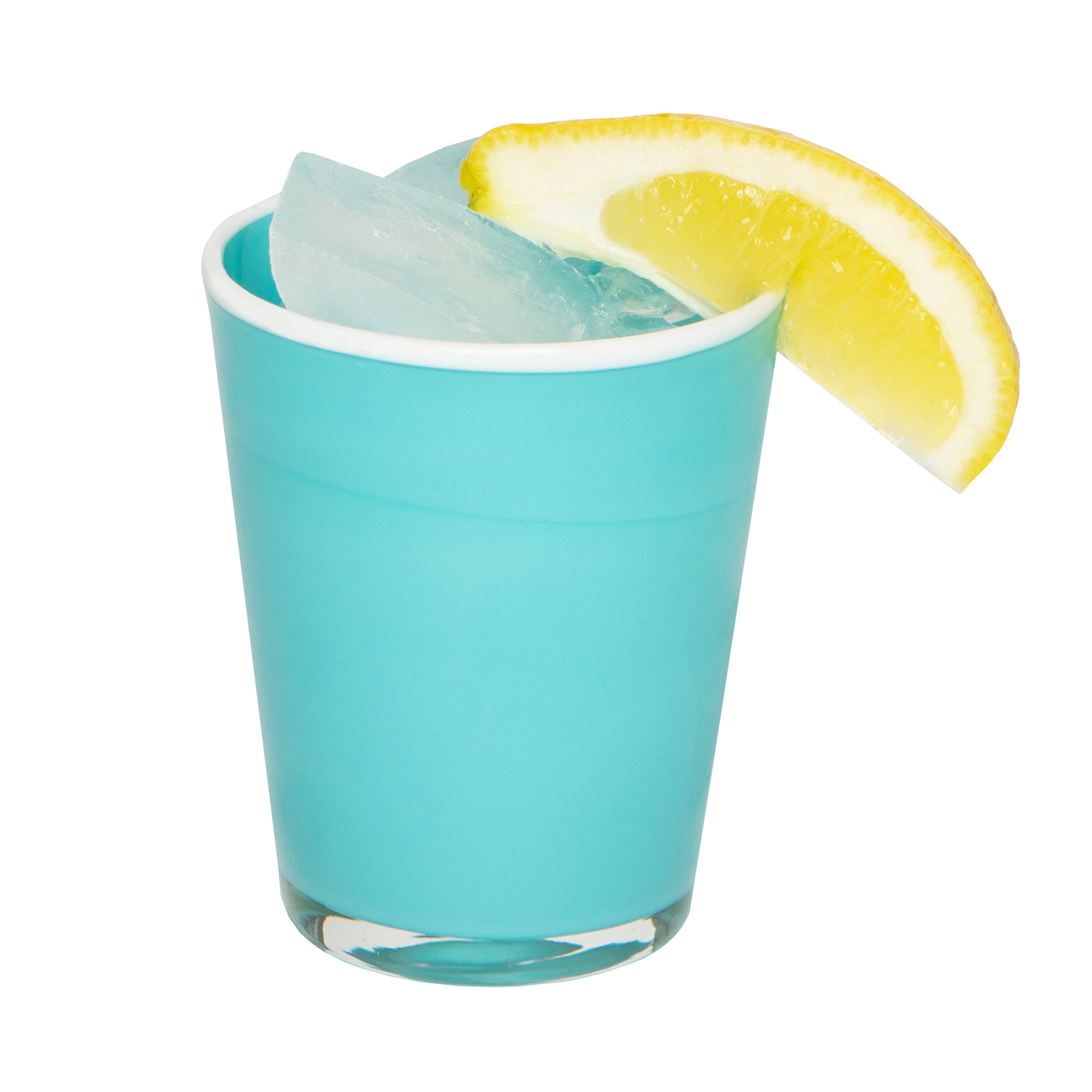 Summer Glass Turquoise & White 9oz, Set of 4