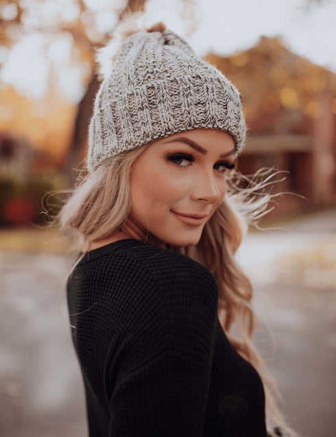 Woven with Love Furry Cuff Beanie