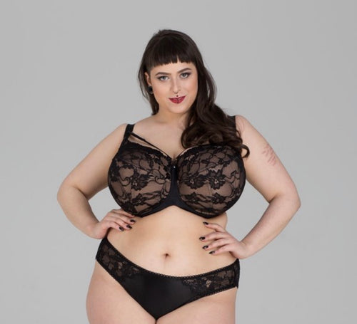 Ewa Michalak Magic Dance Full Cup Bra in Black with Red