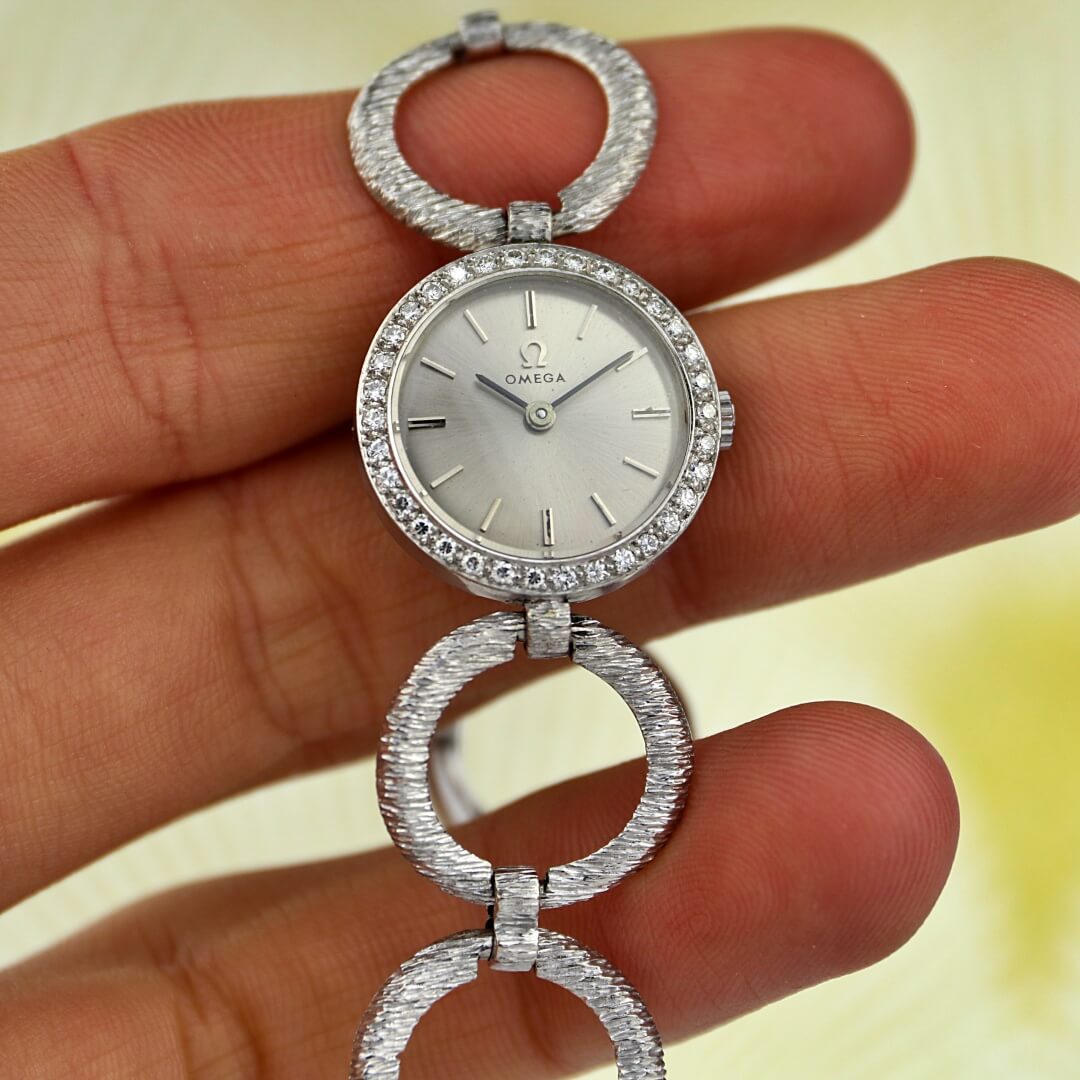 18k White Gold Cocktail Watch With Bezel, 1964