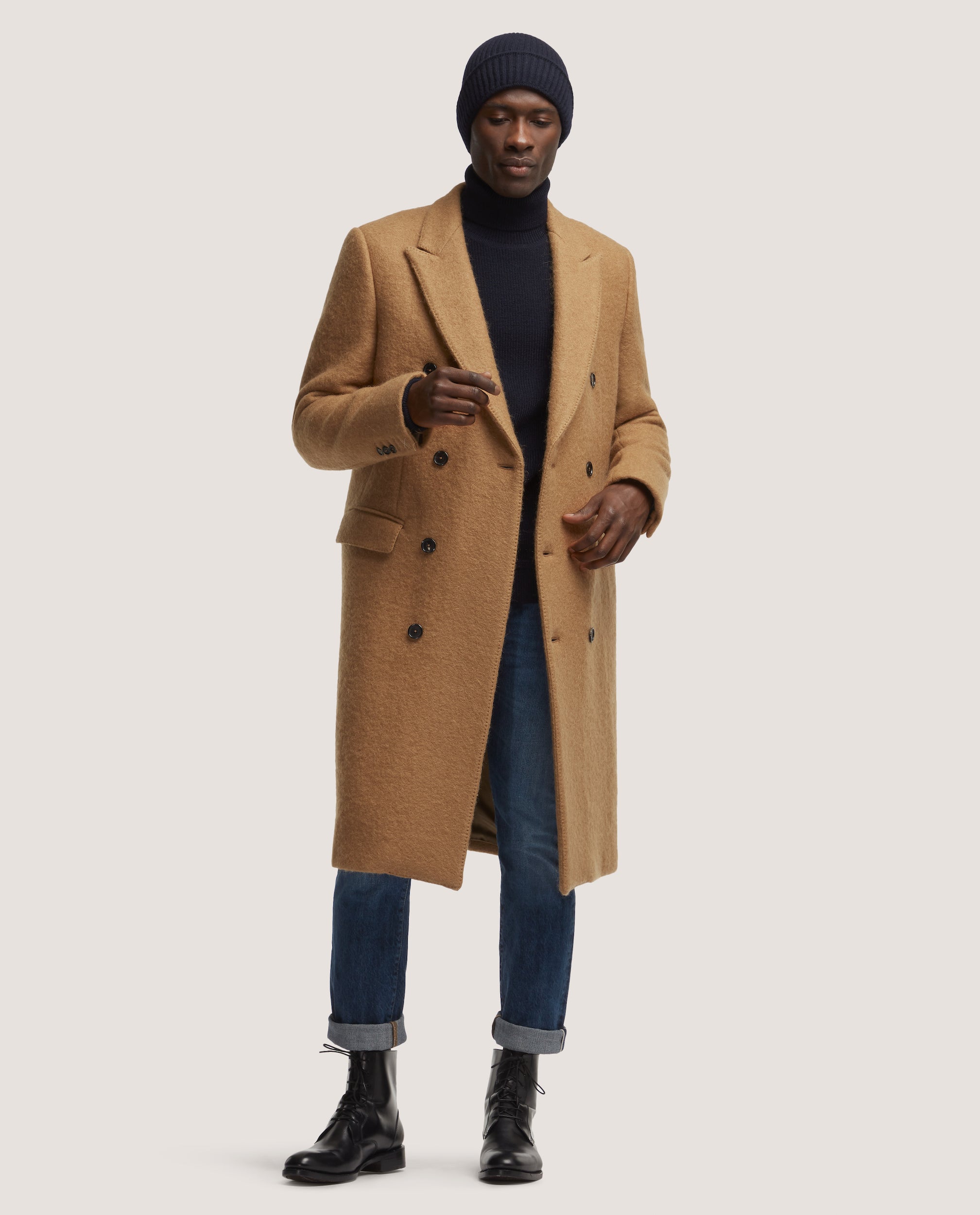 ALAIN Double breasted wool overcoat 