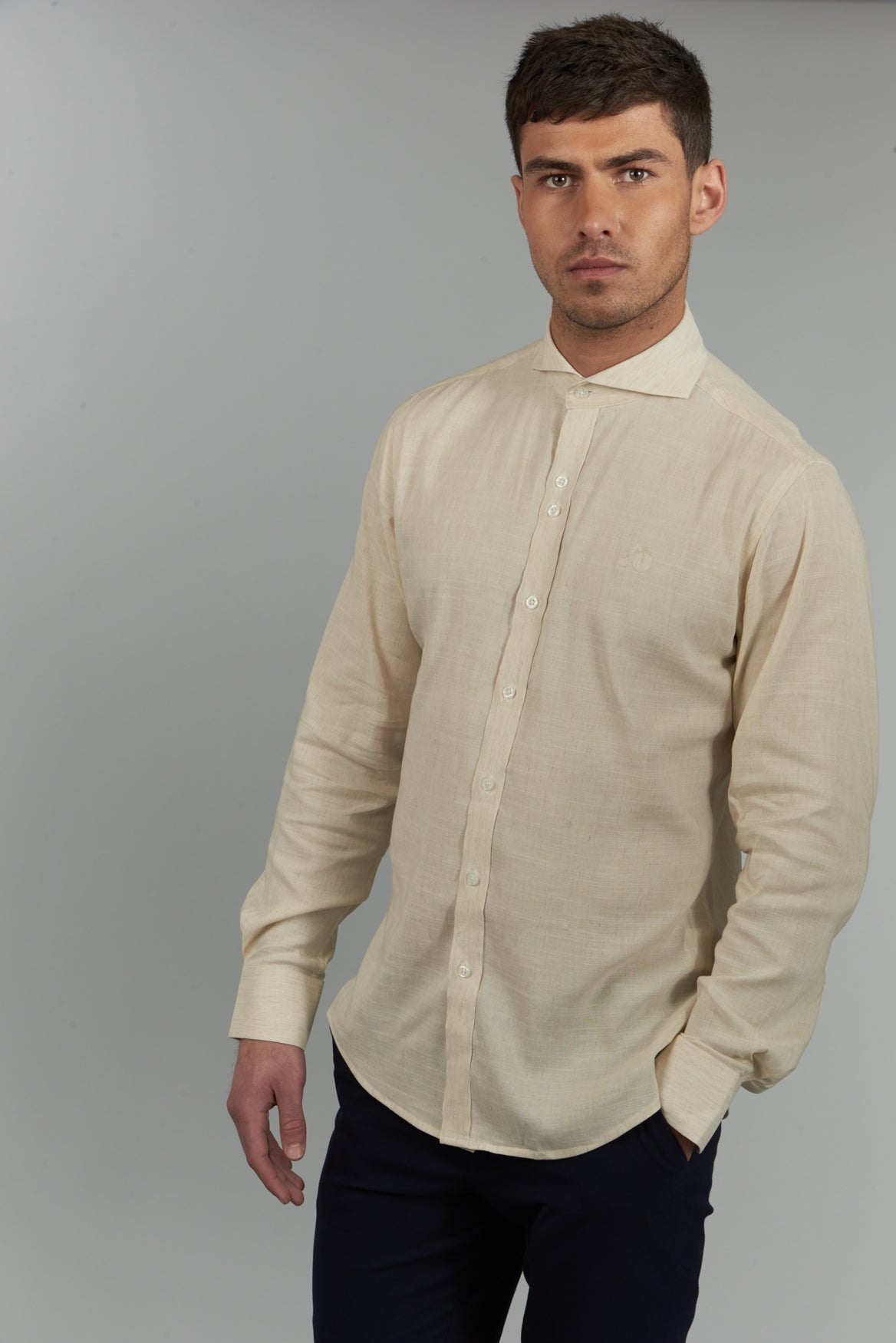 mens cream shirt