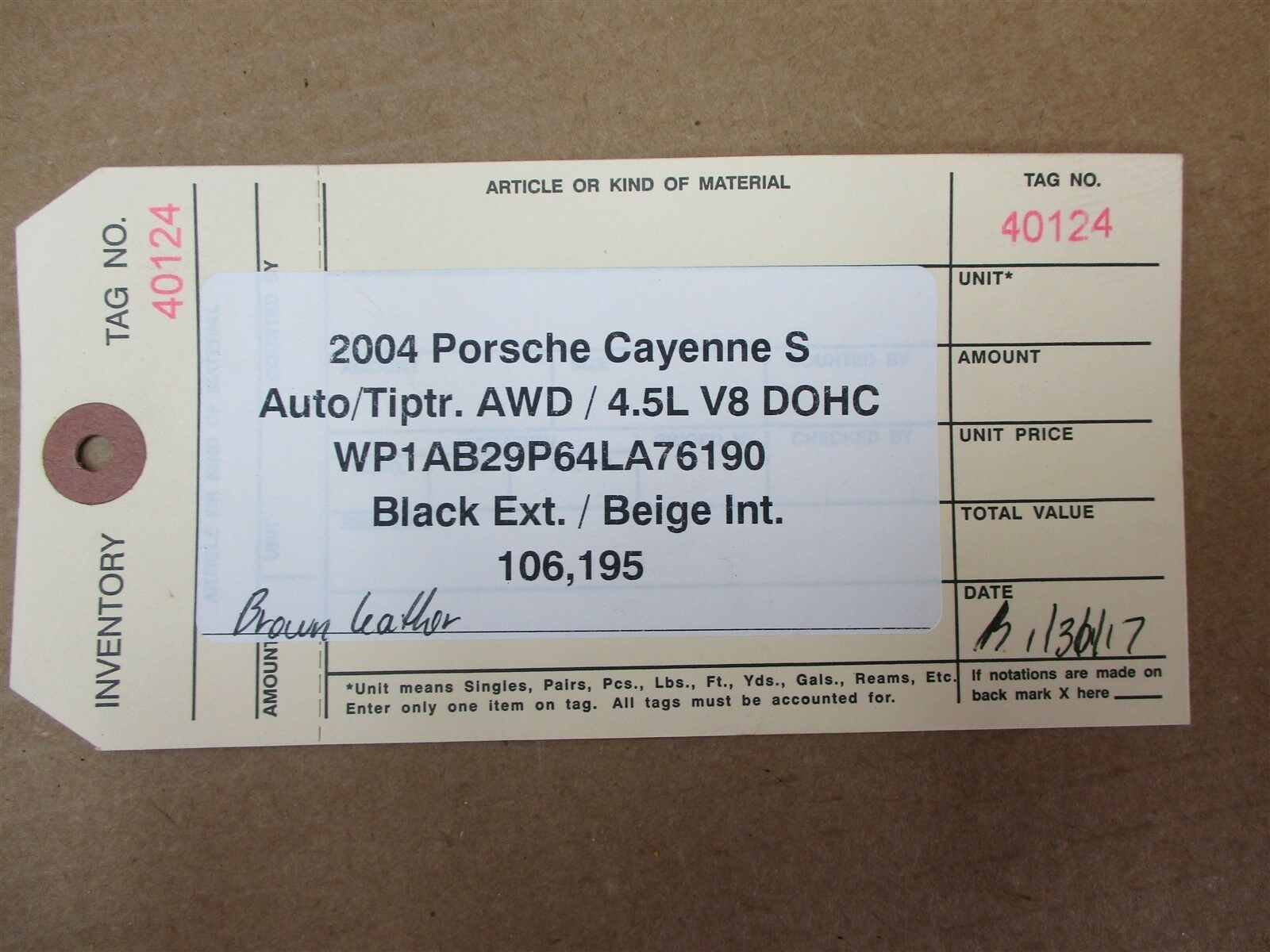 04 Cayenne S AWD Porsche 955 Brown 3 Spoke STEERING WHEEL 7L5419091K 106,195
