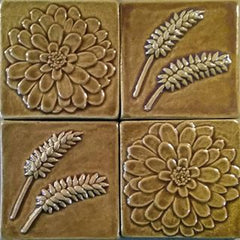Handmade Plant Ceramic Tiles