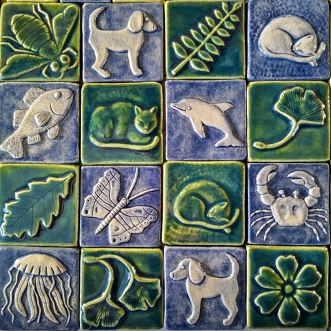 handmade ceramic art tiles for indigenous gallery fundraiser