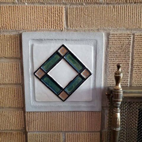 handmade tile made to simulate stained glass