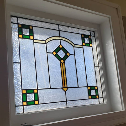 antique stained glass window 