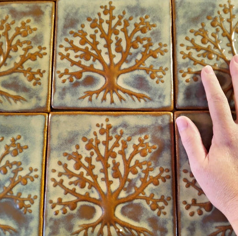 handmade tree of life tiles