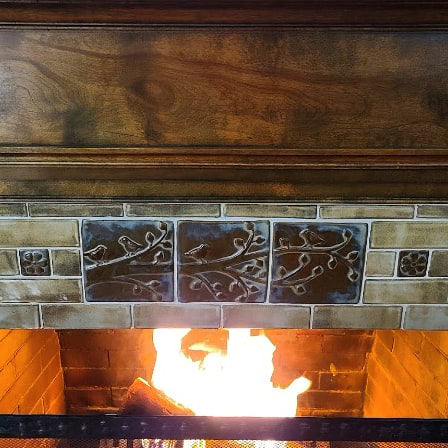 close up of handmade tile hearth