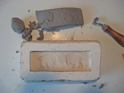 making a mold of a handmade tile