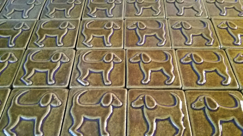 dog 3x3 handmade tiles