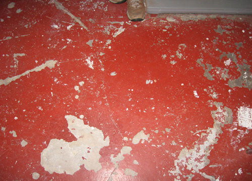 Old floor in ceramic hand made tile studio