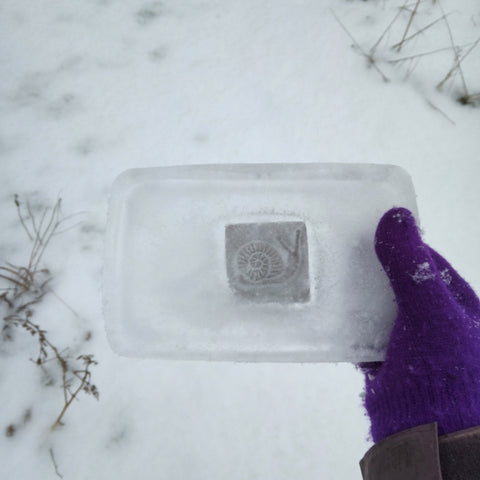 freezing a handmade tile to test for frost resiliance