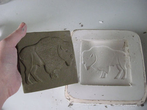 making a mold of a handmade tile