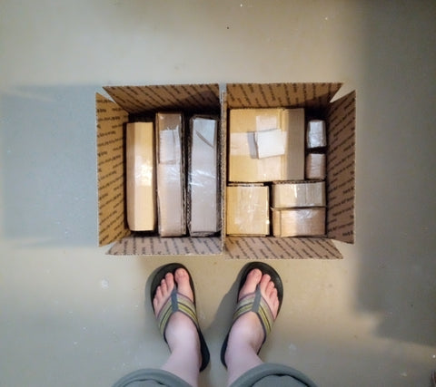 handmade tiles packed for shipment