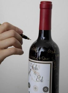 wine bottle guest book, non-traditional wedding guest book, wine bottle guest book, sign wine bottle at wedding