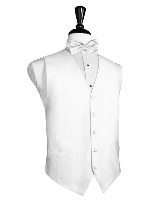 White Pique Backless Tuxedo Vest