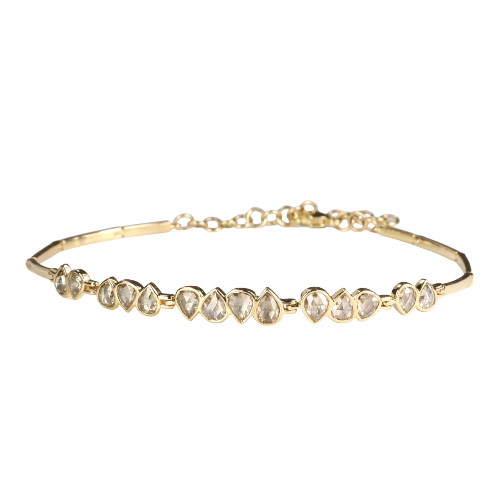 Cathy Waterman 22 Karat Gold Lacy Rose Flex Bracelet with Bezel Set  Diamonds – Peridot Fine Jewelry