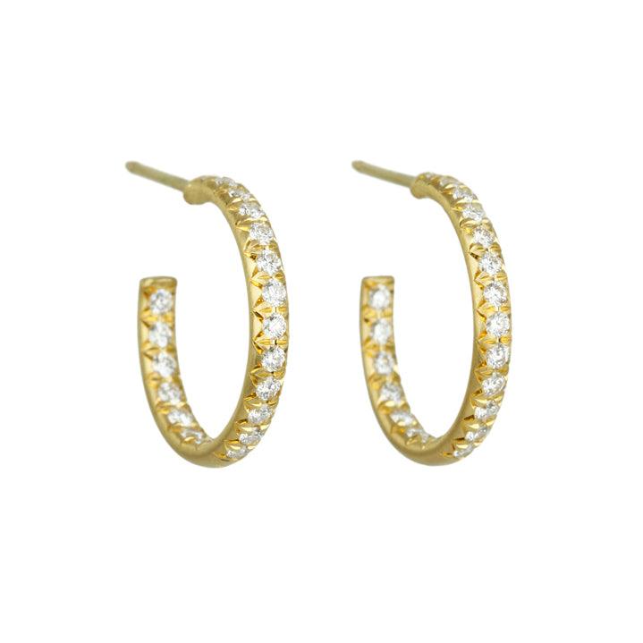 Caroline Ellen Gold Flat Profile Handmade Hoops