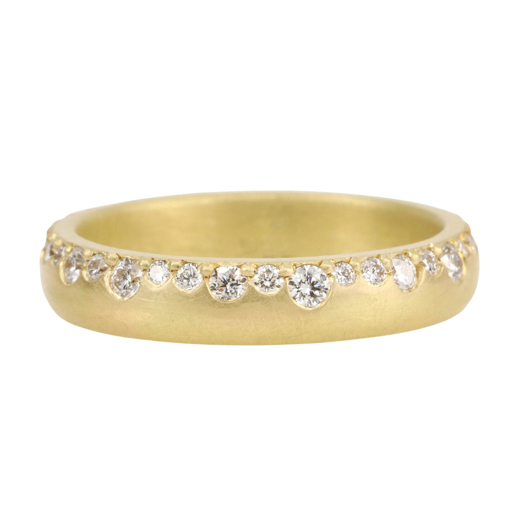 Yasuko Azuma 18K Gold Ring with Four Prong-Set Colorless Diamonds