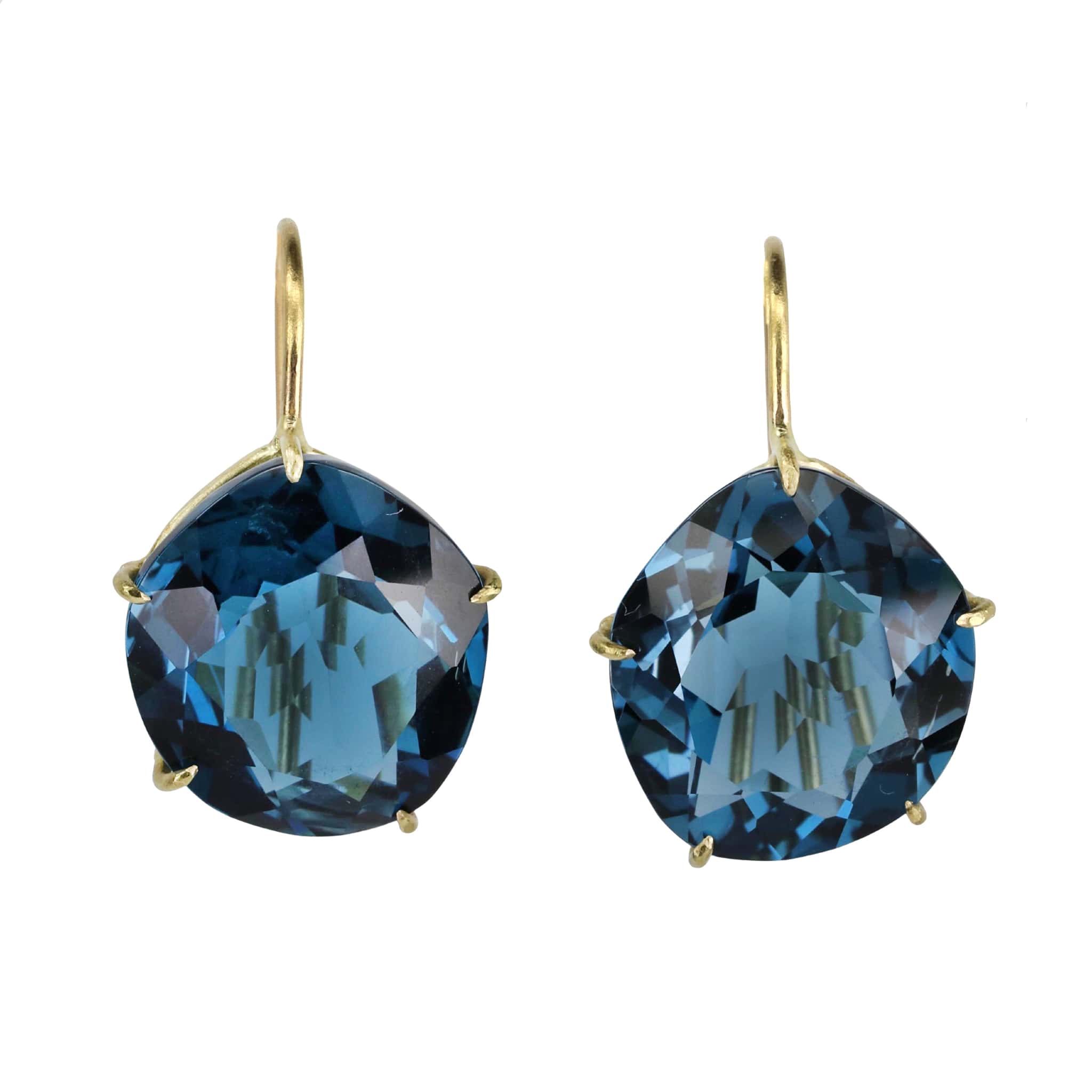 Rosanne Pugliese 18K Gold and Faceted Teardrop Cornflower Blue