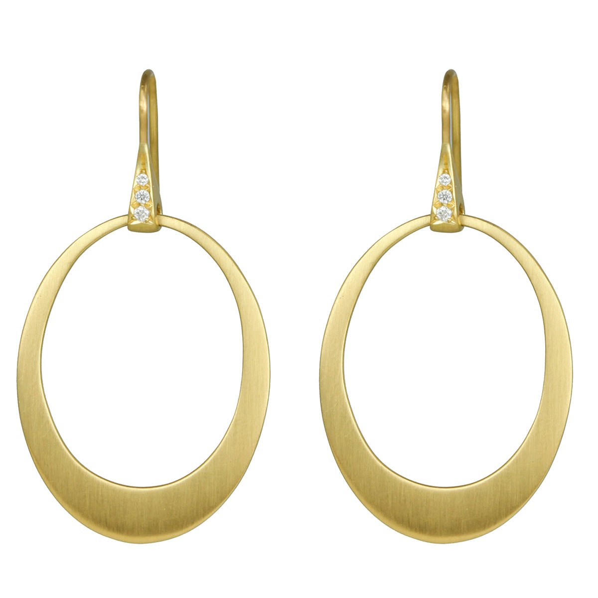 Caroline Ellen Gold Flat Profile Handmade Hoops