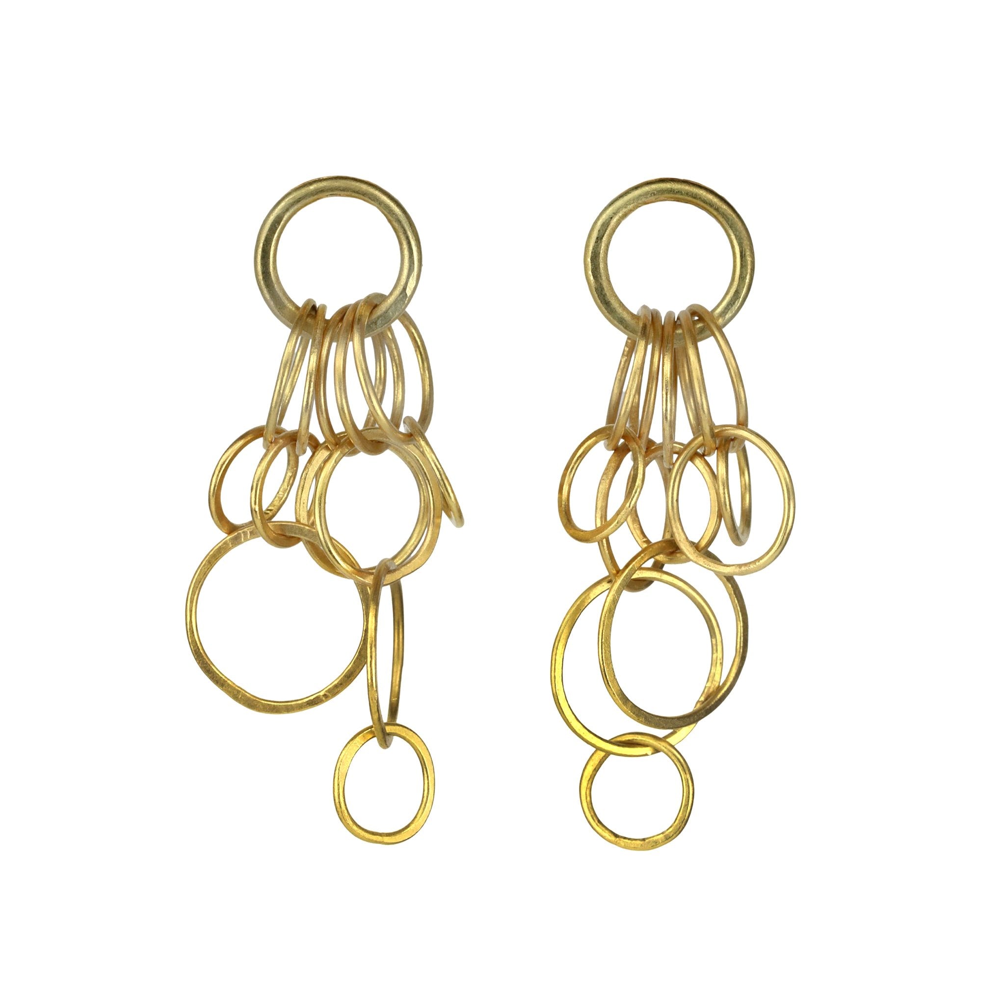 Caroline Ellen Mini Pear-Shaped Doorknocker Earrings on Sculptural Ear Wires