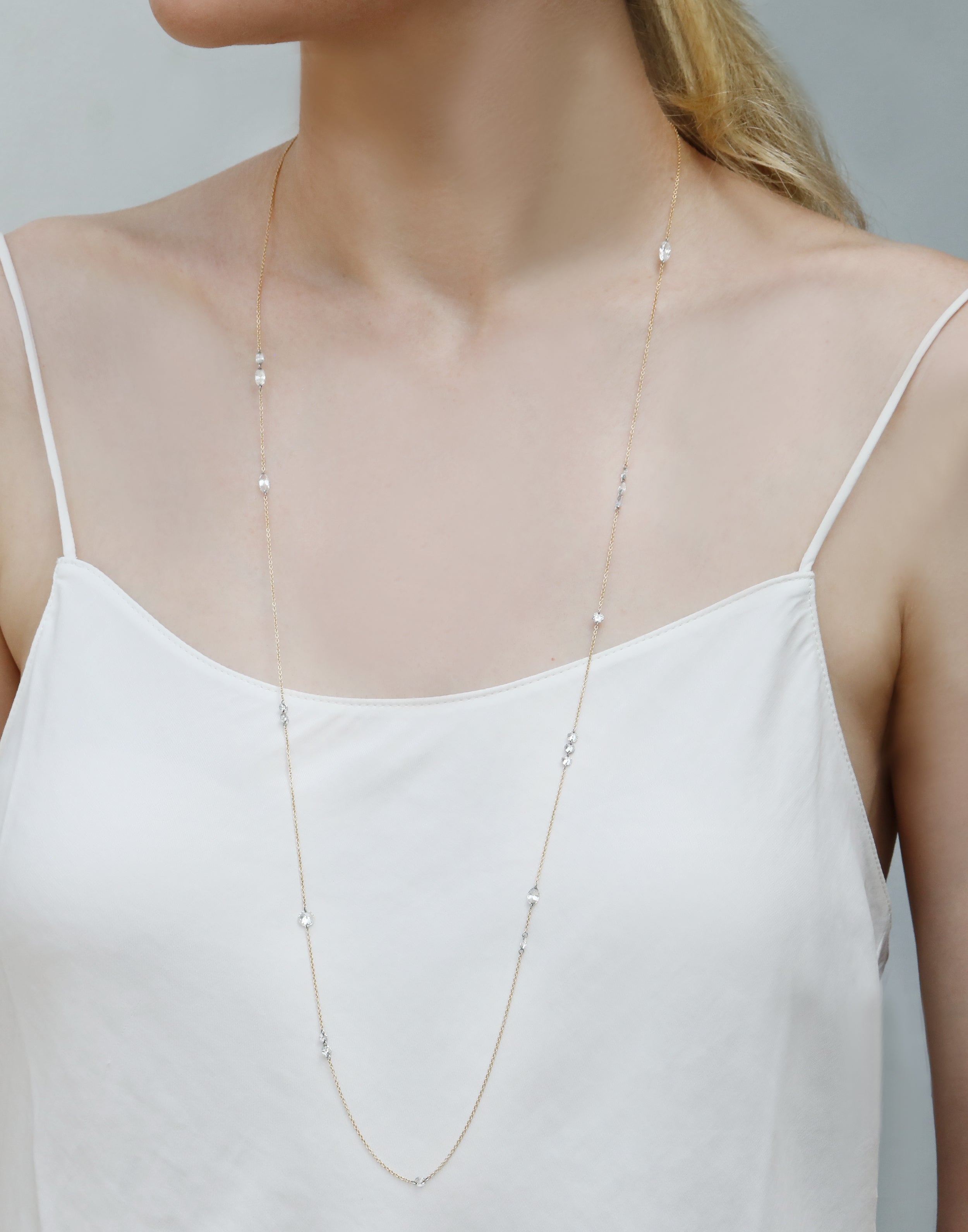 Long Free-Set Diamond Necklace (4.0 tcw)