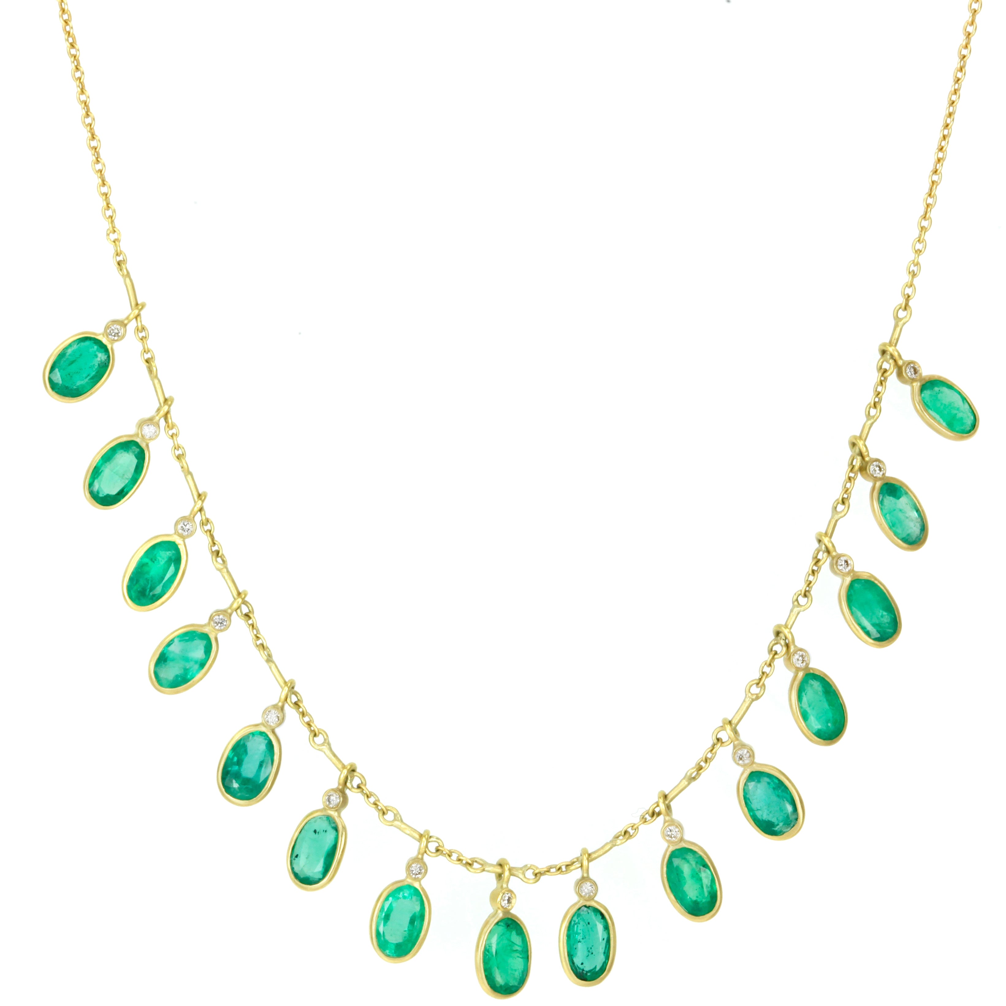 Kothari Gold Bezel-Set Emerald and 