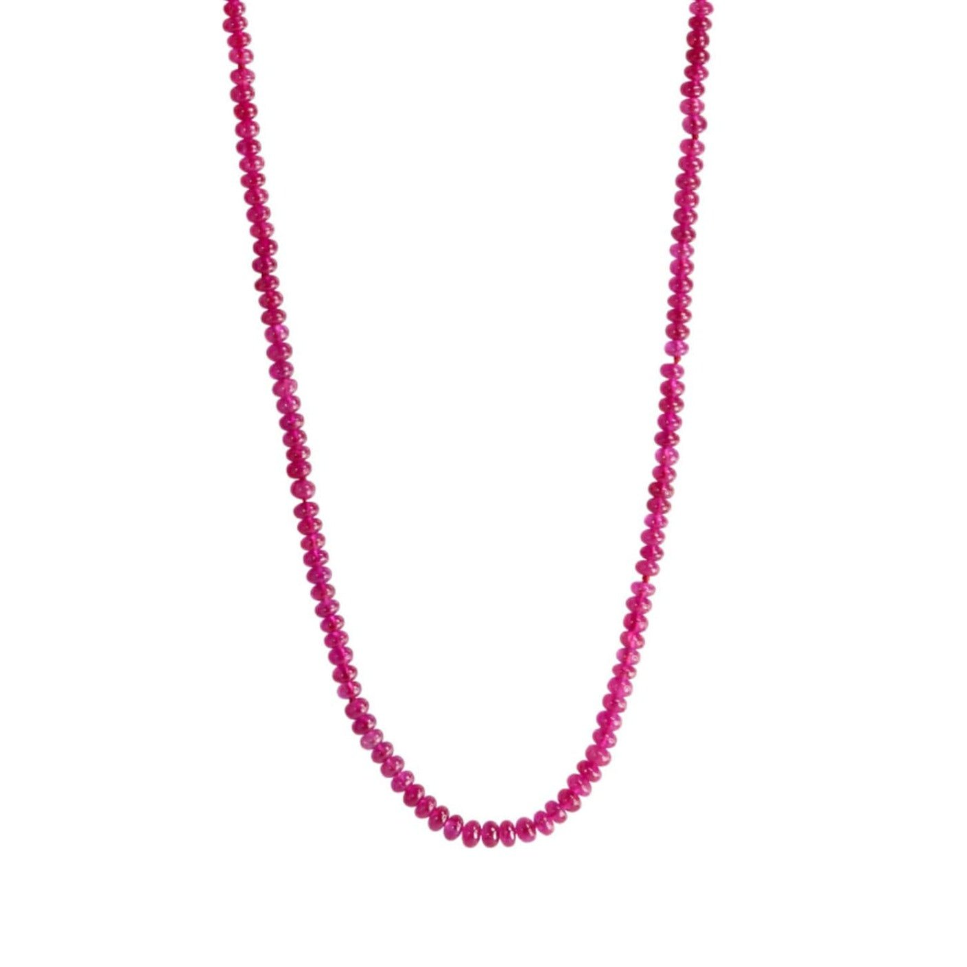 60.0 Inch Wrap or Flapper Length Small Glass Beads necklace - Ruby