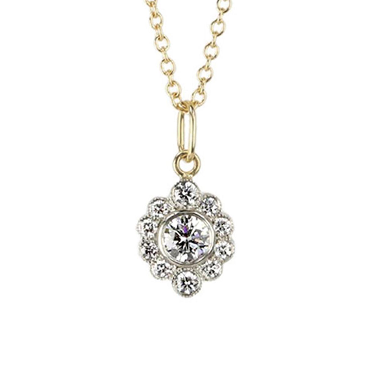 Zoë Chicco 14K Gold Engraved Diamond Mantra Shield Lariat