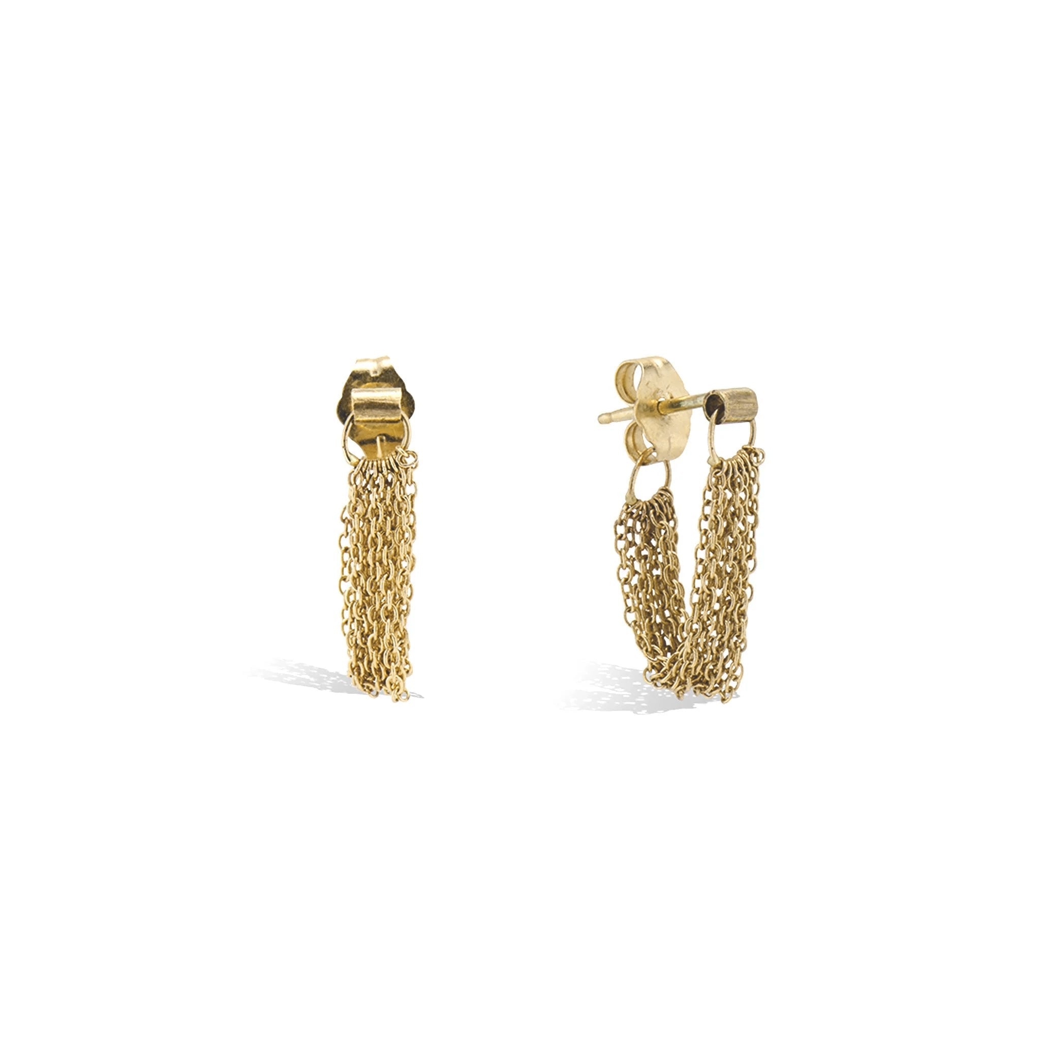 Caroline Ellen Mini Pear-Shaped Doorknocker Earrings on Sculptural Ear Wires