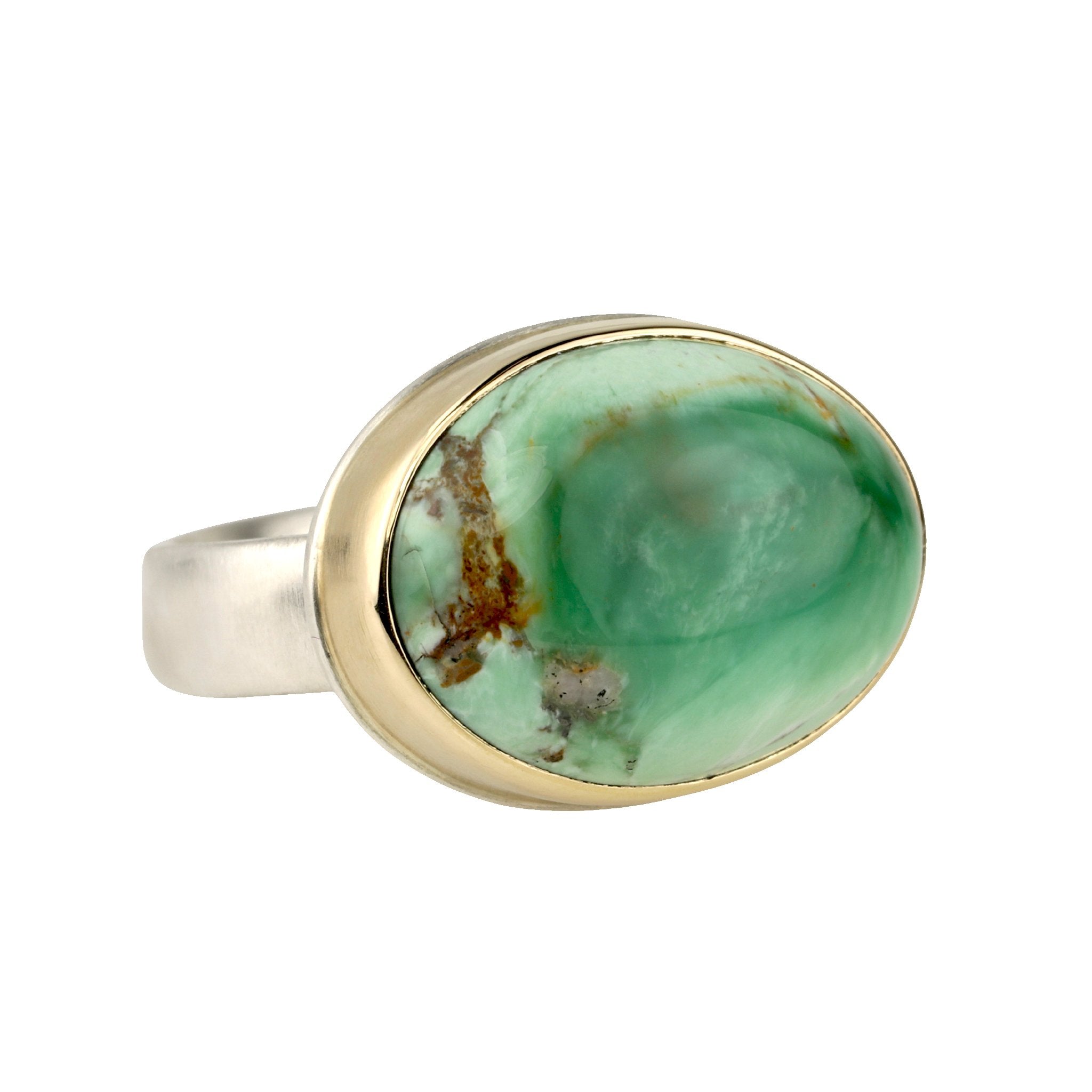 Jamie Joseph  Rectangular Australian Crystal Opal All Gold Ring at Voiage  Jewelry