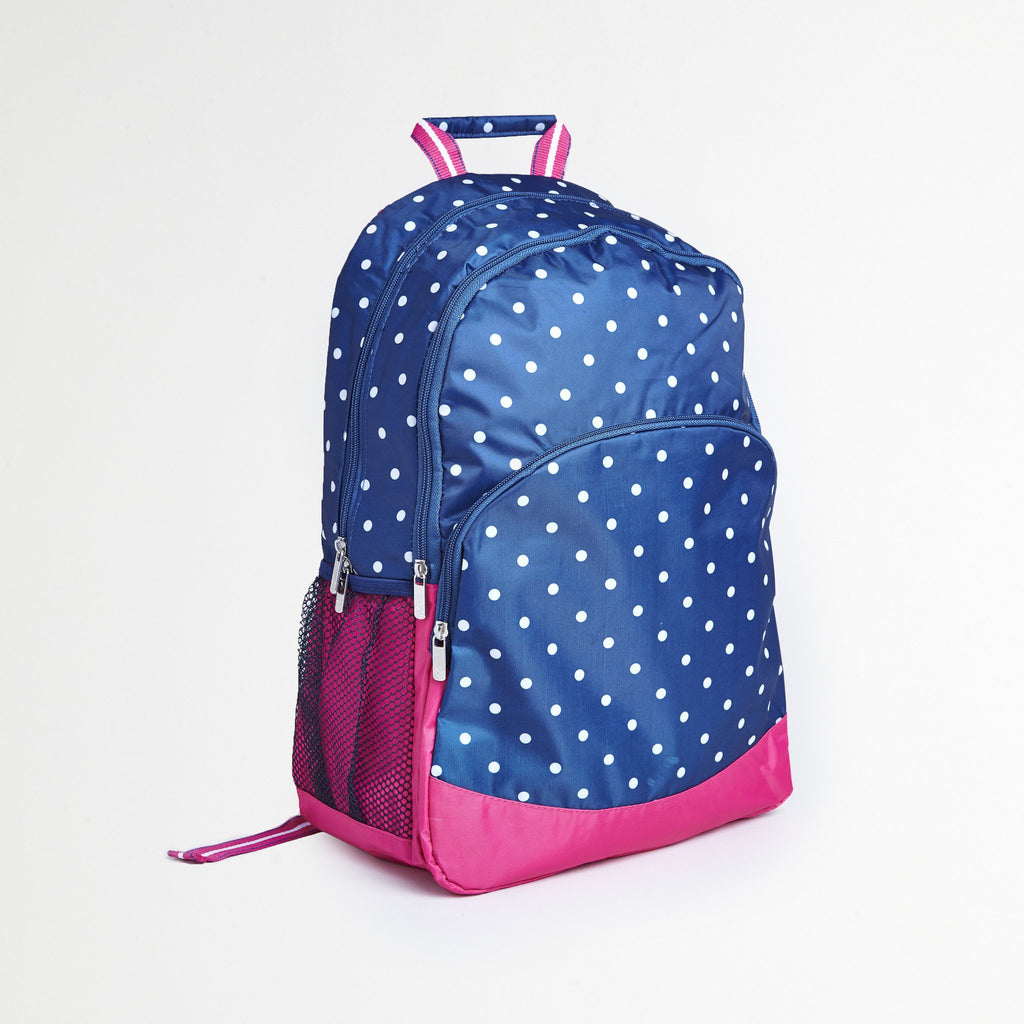 All For Color Blue/Pink Backpack With Outer Pocket & Adjustable Straps ...