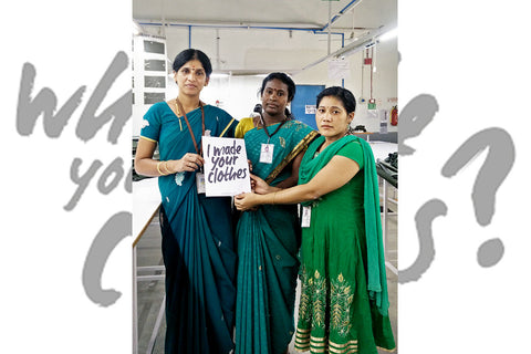 Factory workers at Bharitiya Infantium Victoria Fashion Revolution Day 2017