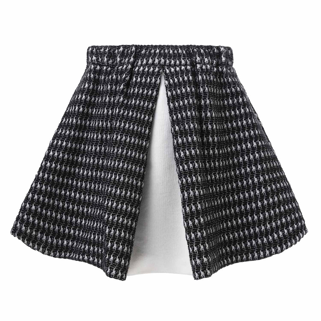 VEGAN Mini Circle Skirt in Black and White GOST Organic Cotton